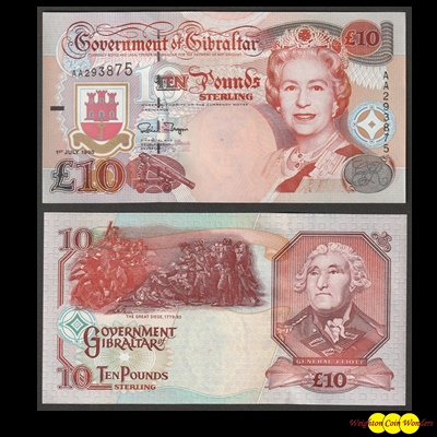 1995 Government of Gibraltar £10 Note (AA293875)