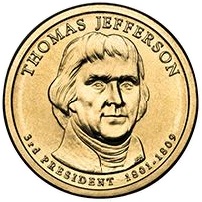2007 (D) Presidential $1 Coin - Thomas Jefferson